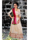 RAMA GREEN COLOUR SILK EMBROIDERED SEMI STITCHED PARTY WEAR KIDS LEHNGA 103-A